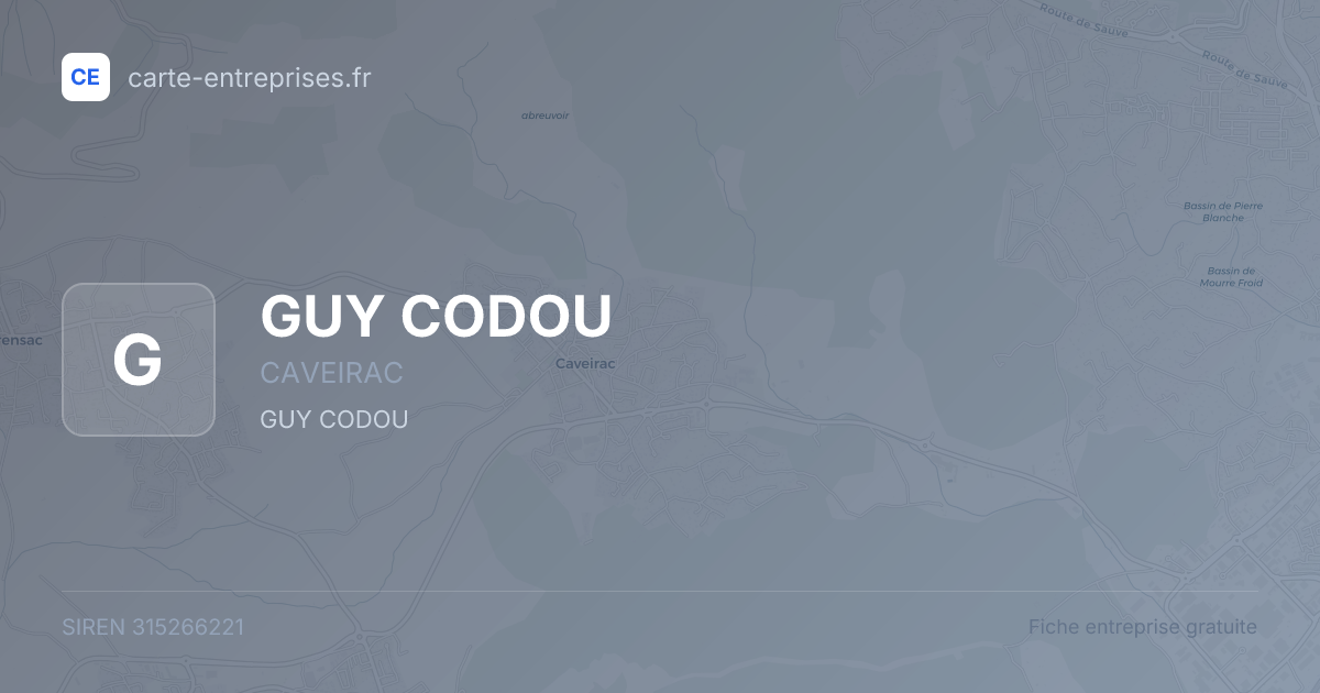 GUY CODOU — 315266221 — fiche entreprise