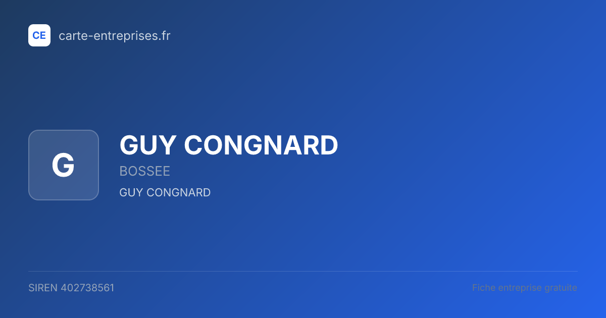 GUY CONGNARD — 402738561 — fiche entreprise