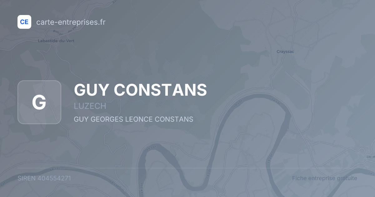 GUY CONSTANS — 404554271 — fiche entreprise