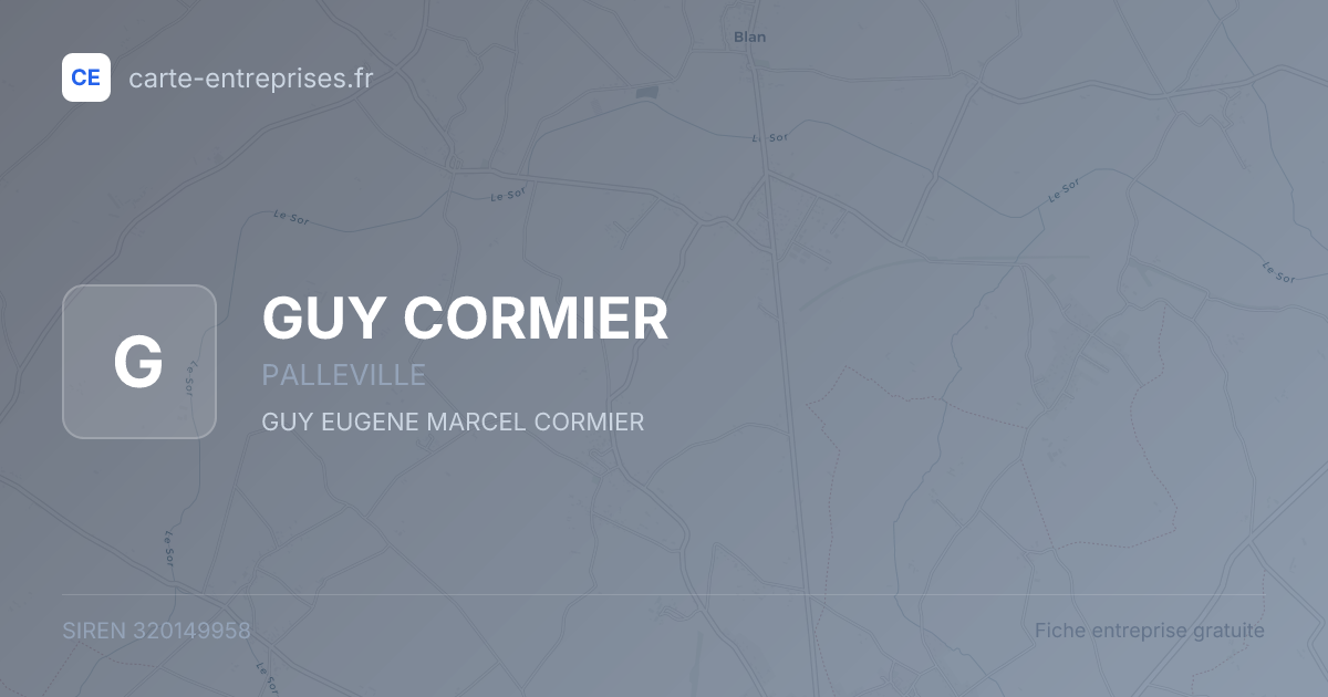 GUY CORMIER — 320149958 — fiche entreprise