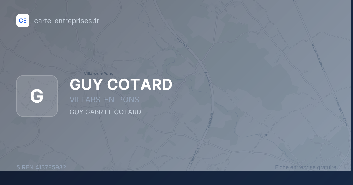GUY COTARD — 413785932 — fiche entreprise