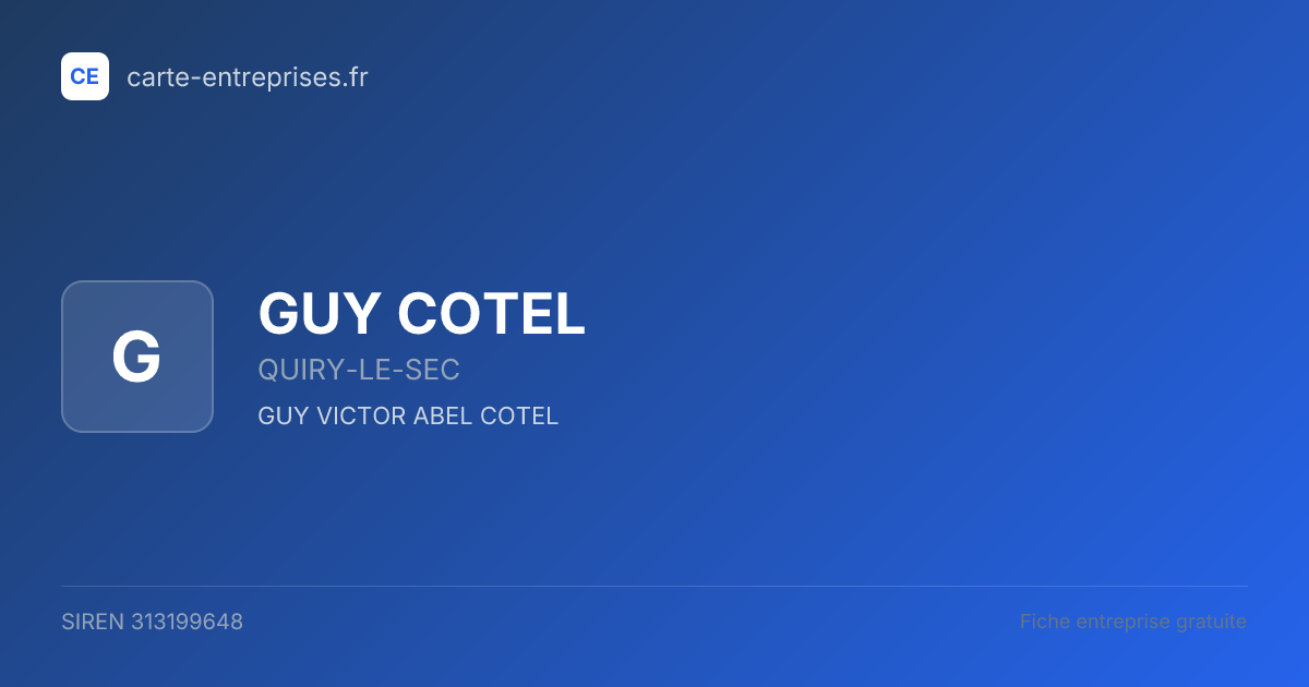 GUY COTEL — 313199648 — fiche entreprise