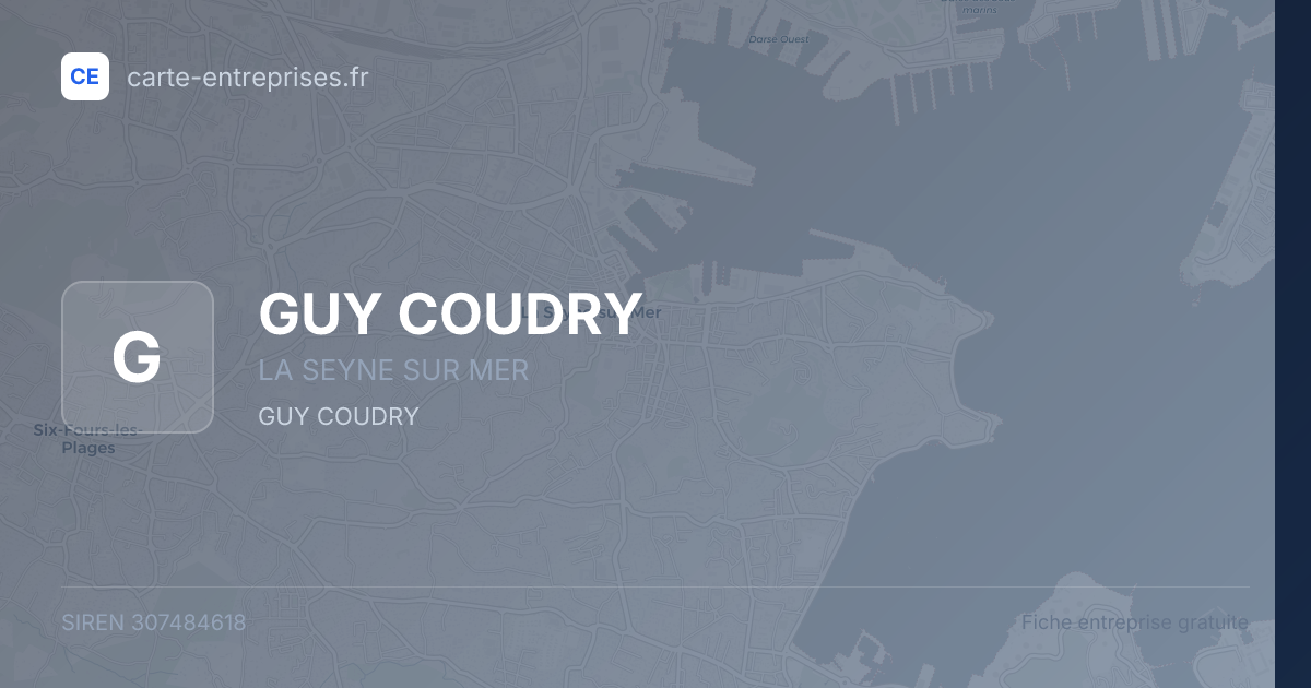 GUY COUDRY — 307484618 — fiche entreprise