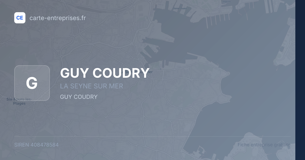 GUY COUDRY — 408478584 — fiche entreprise