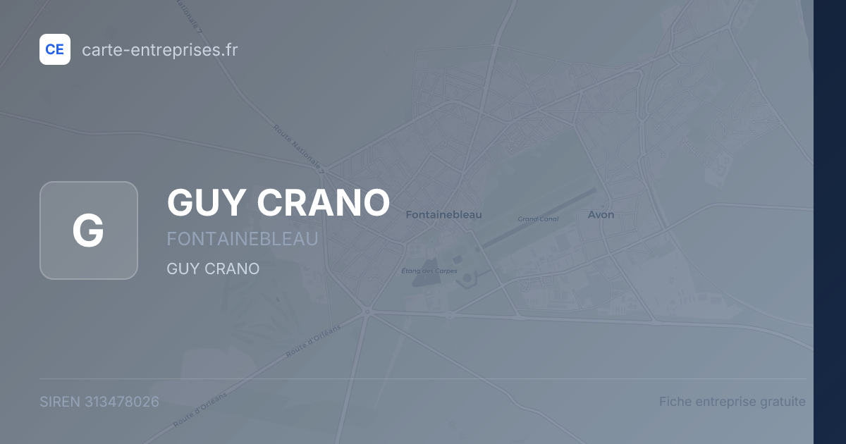 GUY CRANO — 313478026 — fiche entreprise