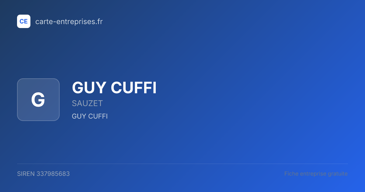 GUY CUFFI — 337985683 — fiche entreprise