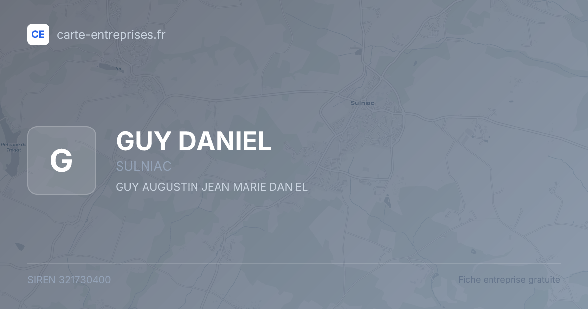 GUY DANIEL — 321730400 — fiche entreprise