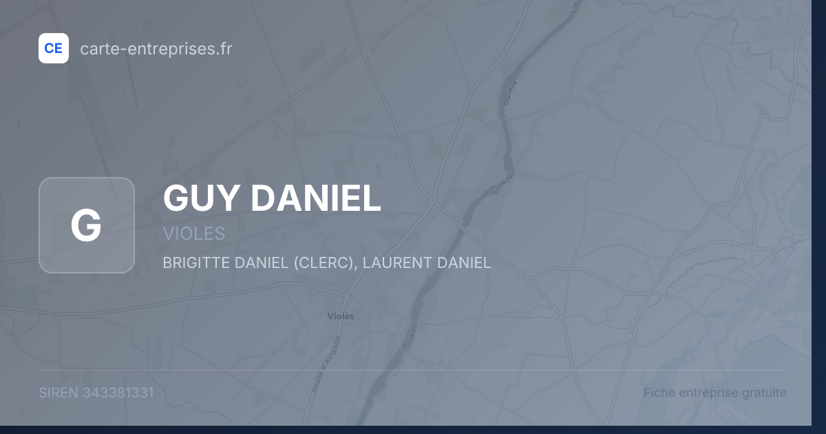 GUY DANIEL — 343381331 — fiche entreprise