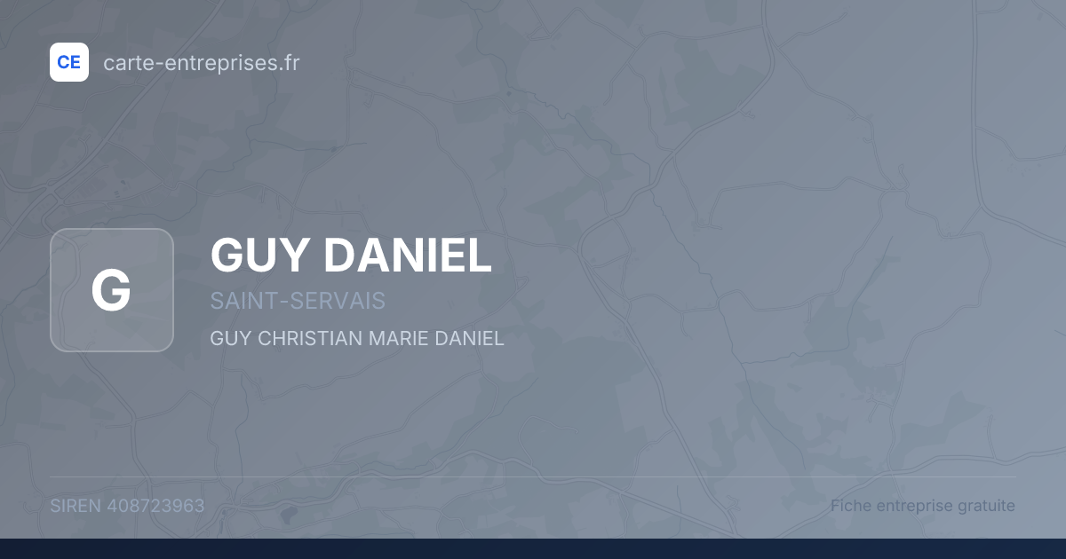 GUY DANIEL — 408723963 — fiche entreprise