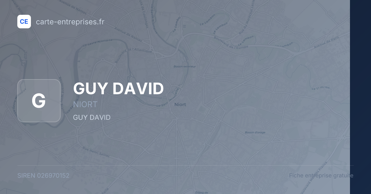 GUY DAVID — 026970152 — fiche entreprise