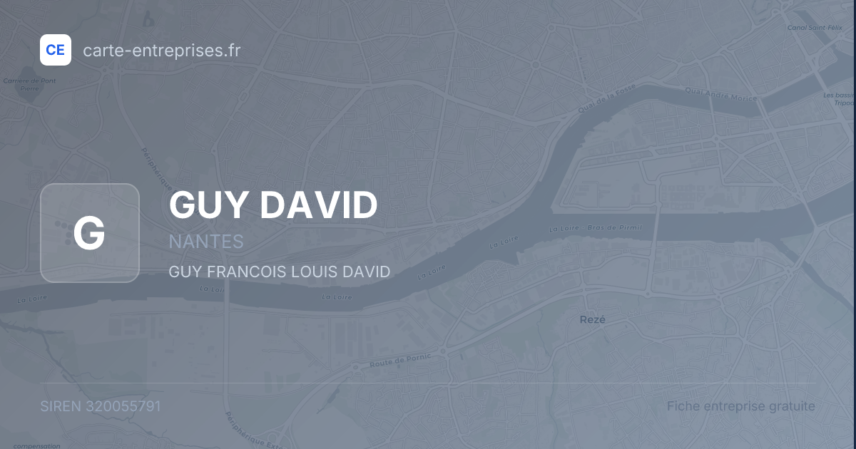 GUY DAVID — 320055791 — fiche entreprise