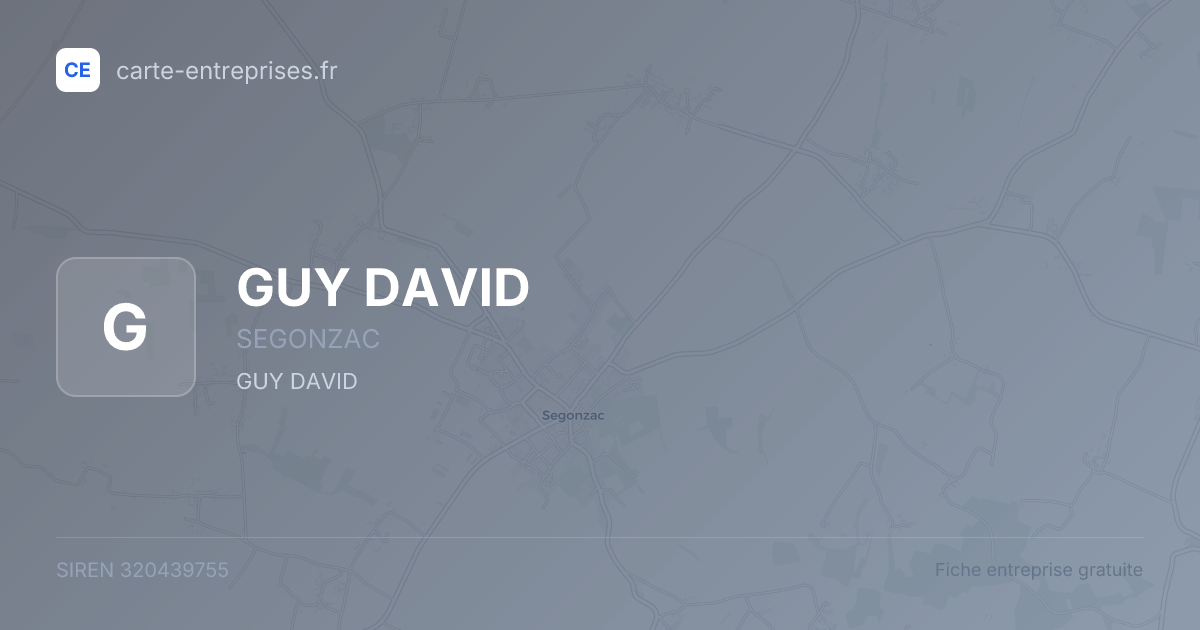GUY DAVID — 320439755 — fiche entreprise