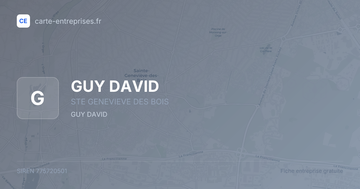 GUY DAVID — 775720501 — fiche entreprise