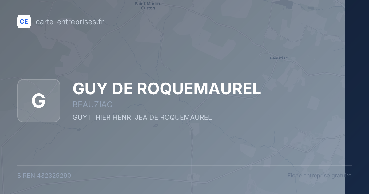 GUY DE ROQUEMAUREL — 432329290 — fiche entreprise