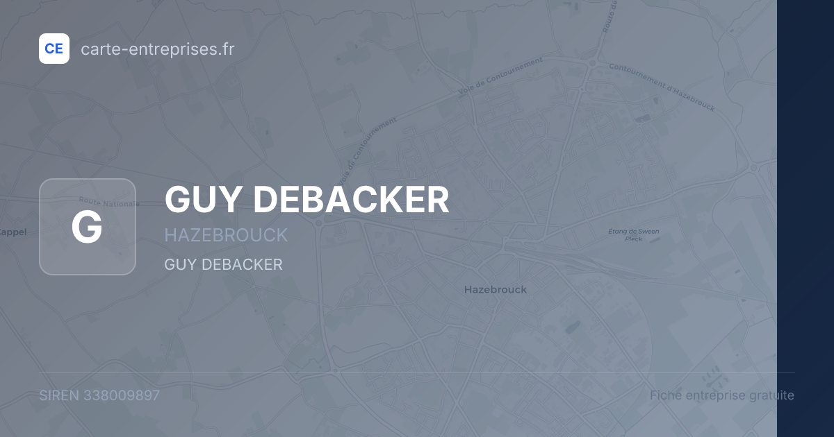 GUY DEBACKER — 338009897 — fiche entreprise