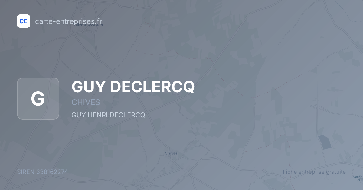 GUY DECLERCQ — 338162274 — fiche entreprise