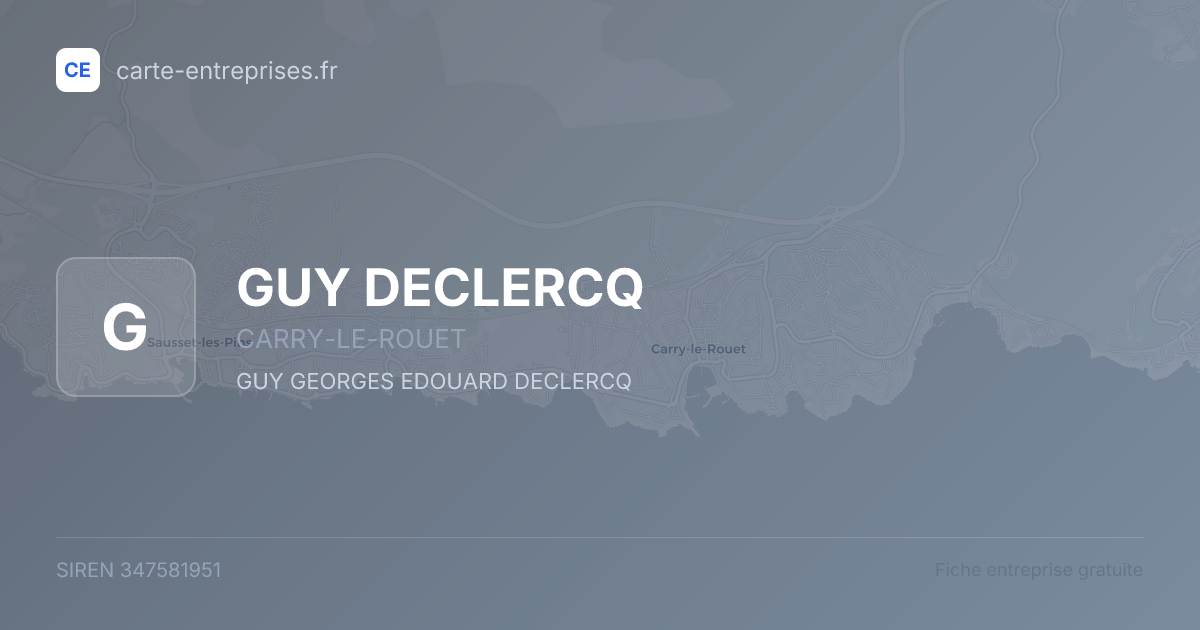 GUY DECLERCQ — 347581951 — fiche entreprise