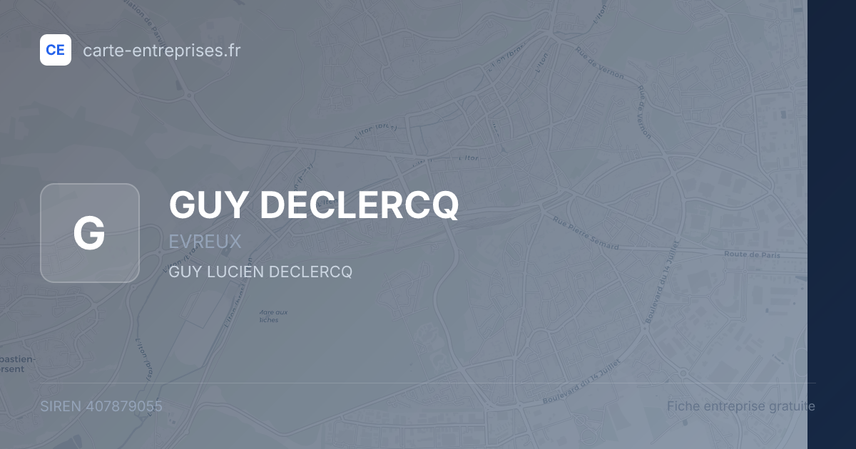 GUY DECLERCQ — 407879055 — fiche entreprise