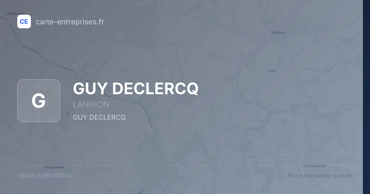 GUY DECLERCQ — 539040030 — fiche entreprise