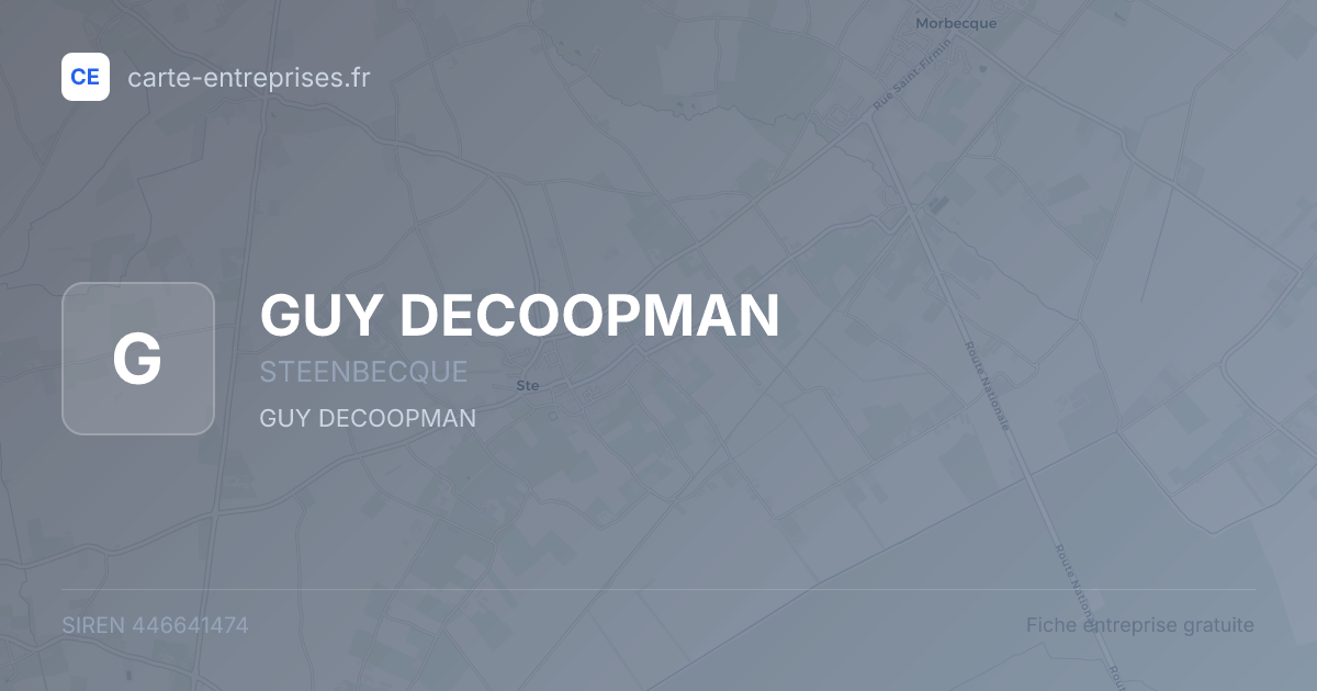 GUY DECOOPMAN — 446641474 — fiche entreprise