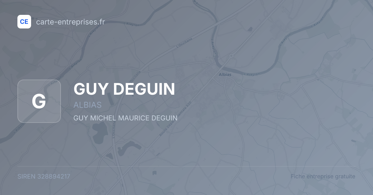 GUY DEGUIN — 328894217 — fiche entreprise