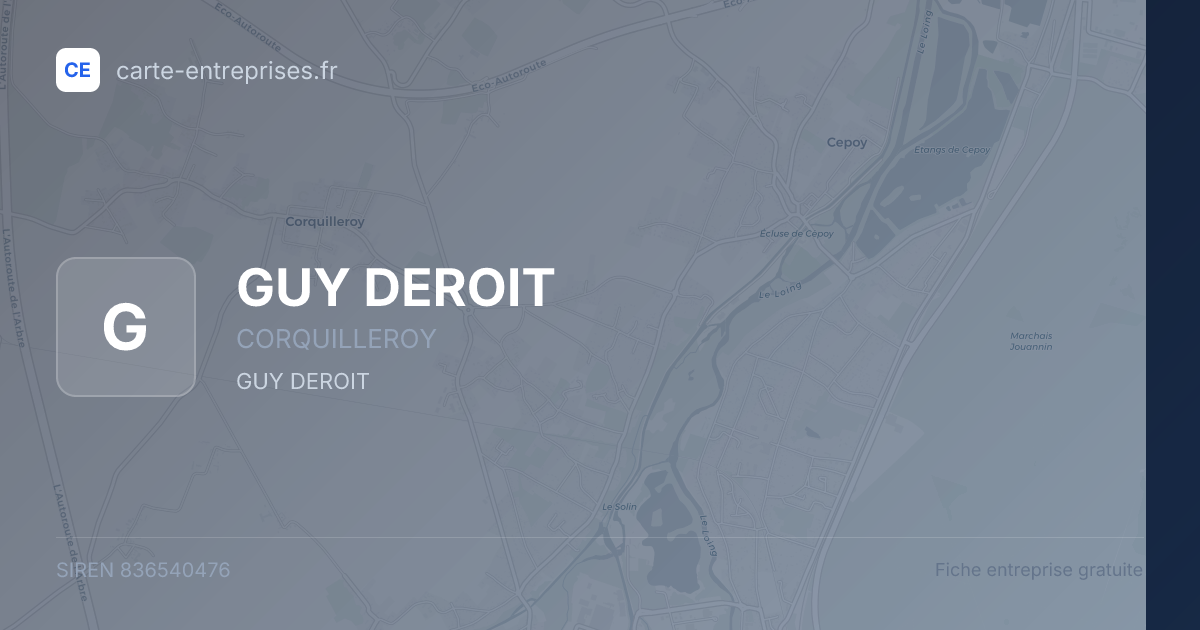 GUY DEROIT — 836540476 — fiche entreprise