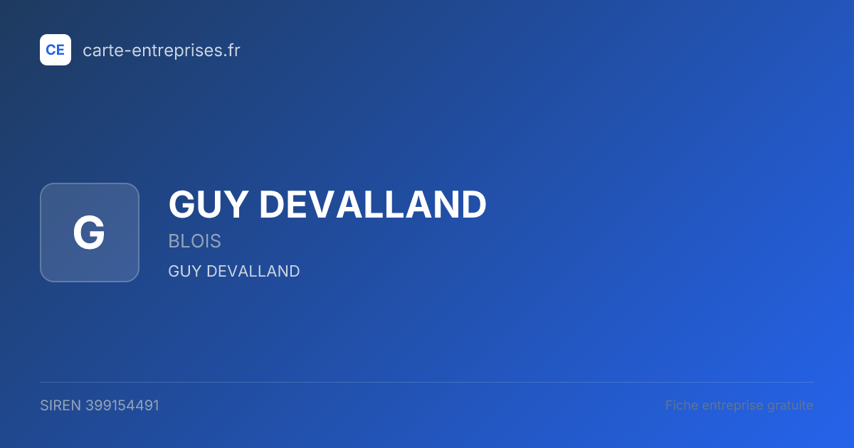 GUY DEVALLAND — 399154491 — fiche entreprise