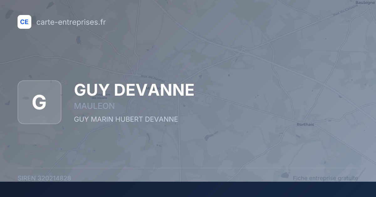 GUY DEVANNE — 320214828 — fiche entreprise