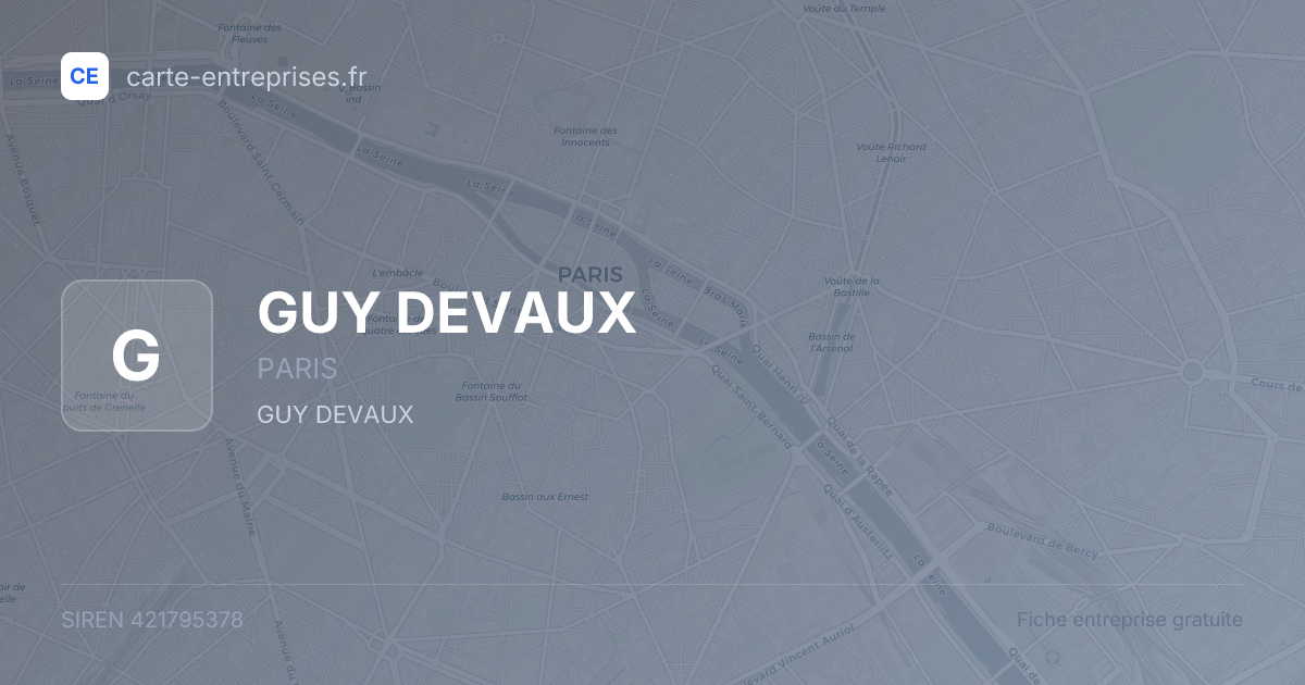 GUY DEVAUX — 421795378 — fiche entreprise