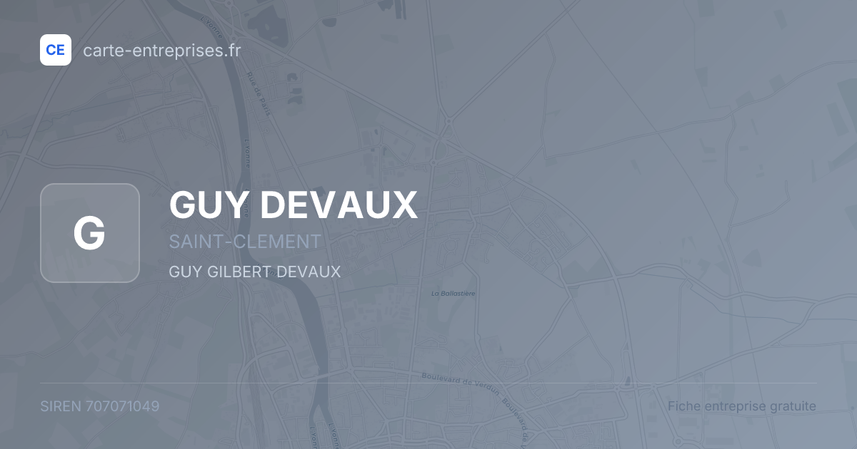 GUY DEVAUX — 707071049 — fiche entreprise