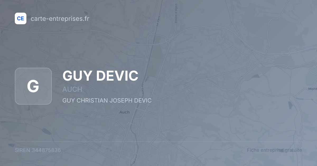 GUY DEVIC — 344875836 — fiche entreprise