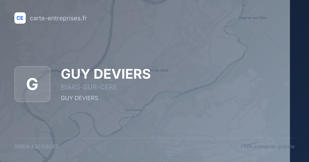 GUY DEVIERS — 430158287 — fiche entreprise