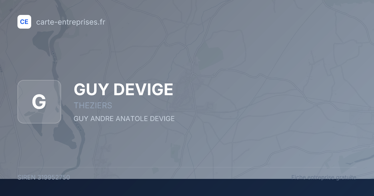 GUY DEVIGE — 319952750 — fiche entreprise