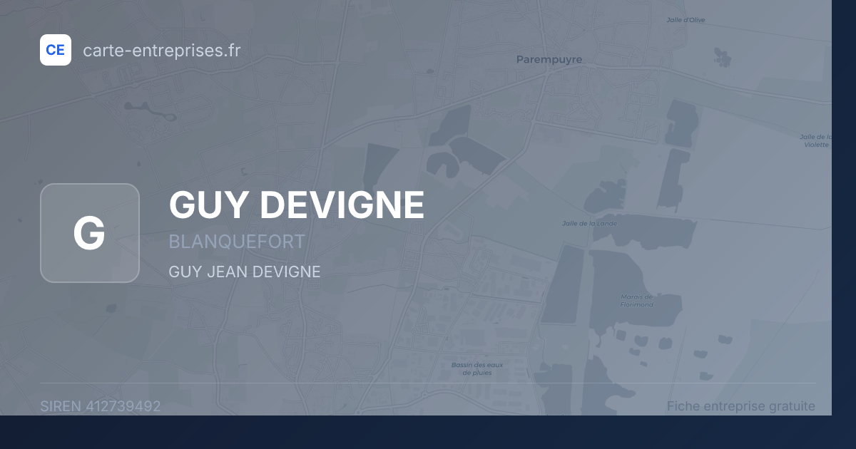 GUY DEVIGNE — 412739492 — fiche entreprise