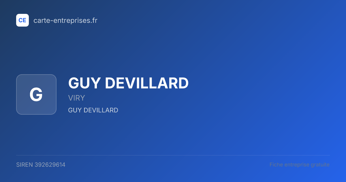 GUY DEVILLARD — 392629614 — fiche entreprise