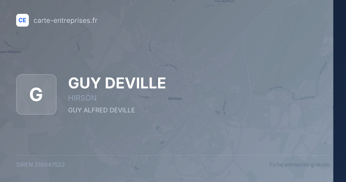 GUY DEVILLE — 316947522 — fiche entreprise