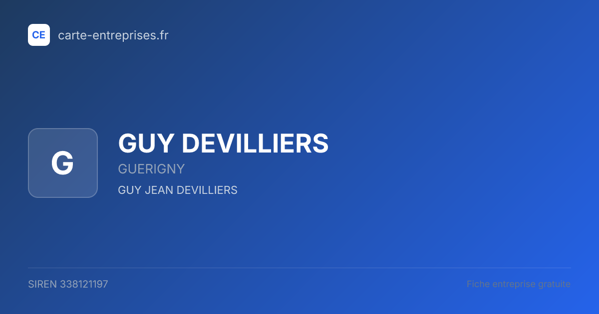GUY DEVILLIERS — 338121197 — fiche entreprise
