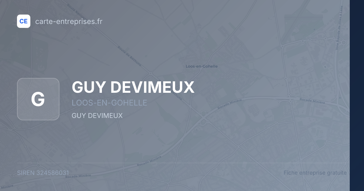 GUY DEVIMEUX — 324586031 — fiche entreprise