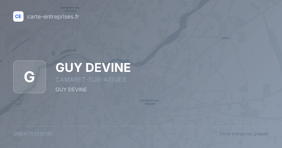 GUY DEVINE — 783210735 — fiche entreprise