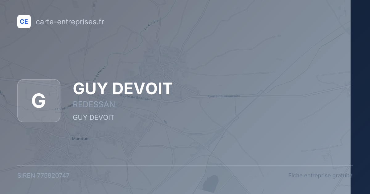 GUY DEVOIT — 775920747 — fiche entreprise