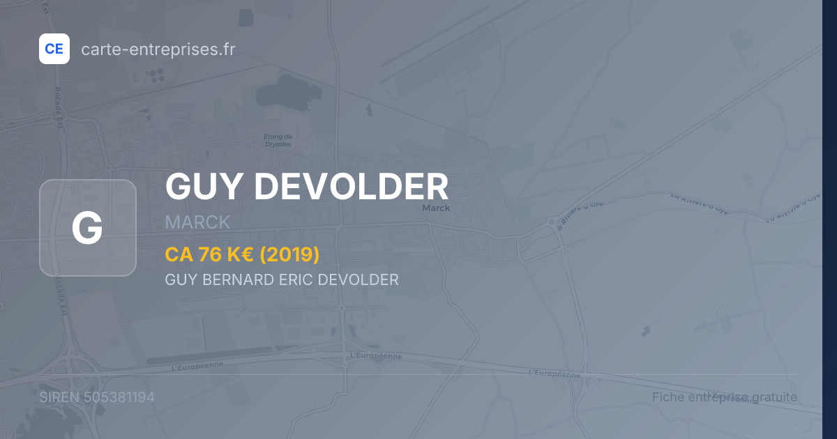 GUY DEVOLDER — 505381194 — fiche entreprise