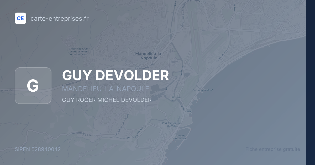 GUY DEVOLDER — 528940042 — fiche entreprise