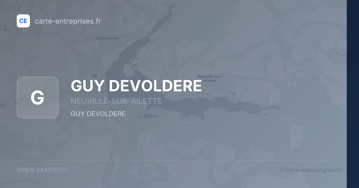 GUY DEVOLDERE — 343815577 — fiche entreprise