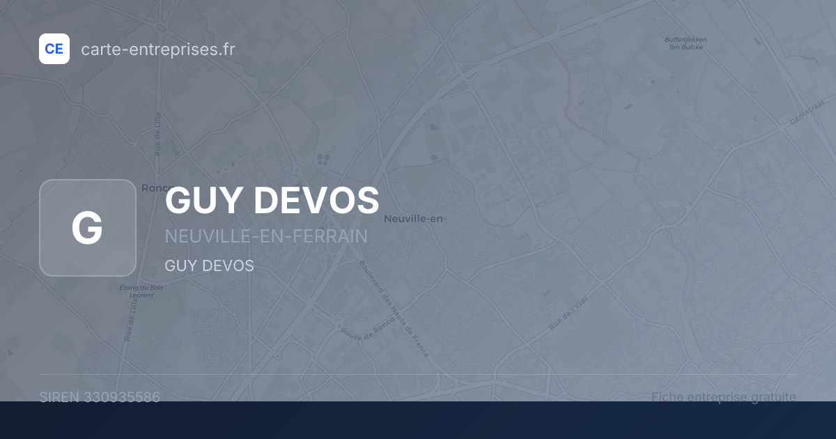GUY DEVOS — 330935586 — fiche entreprise
