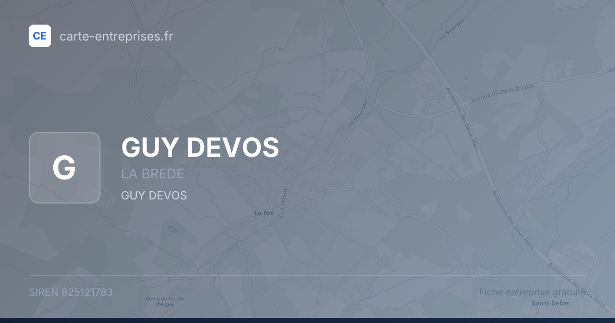 GUY DEVOS — 825121783 — fiche entreprise