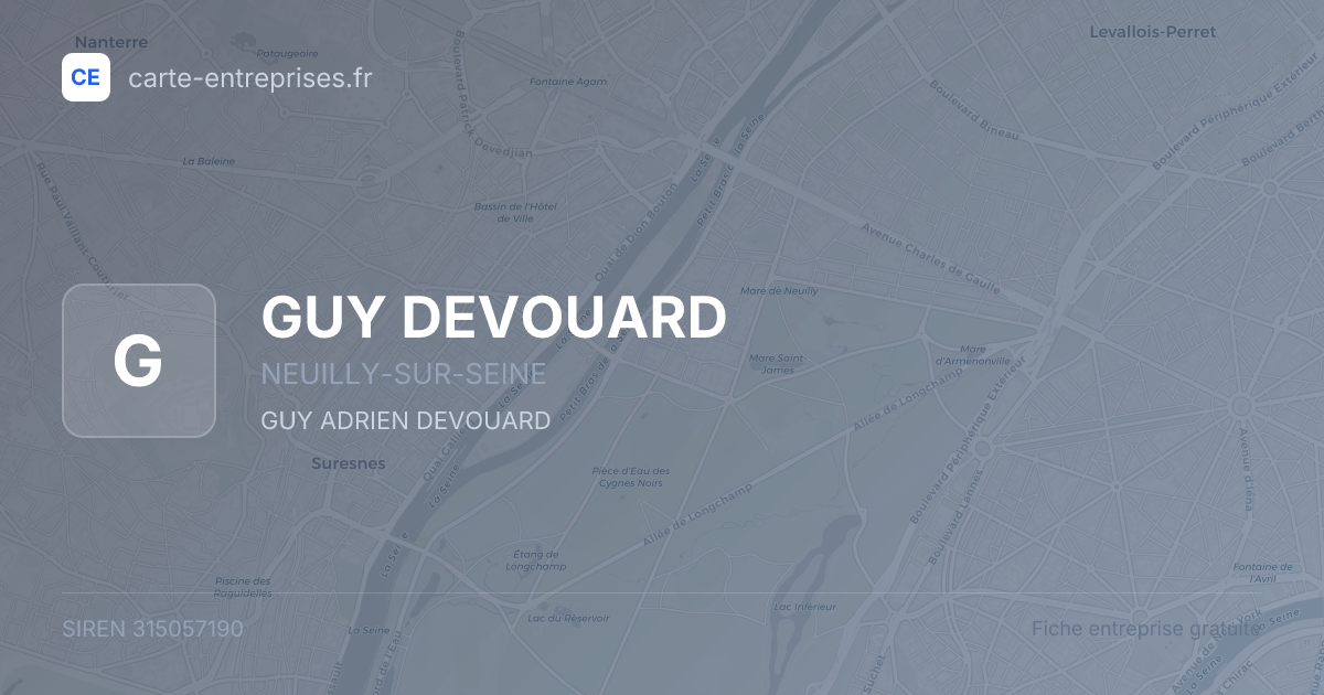 GUY DEVOUARD — 315057190 — fiche entreprise