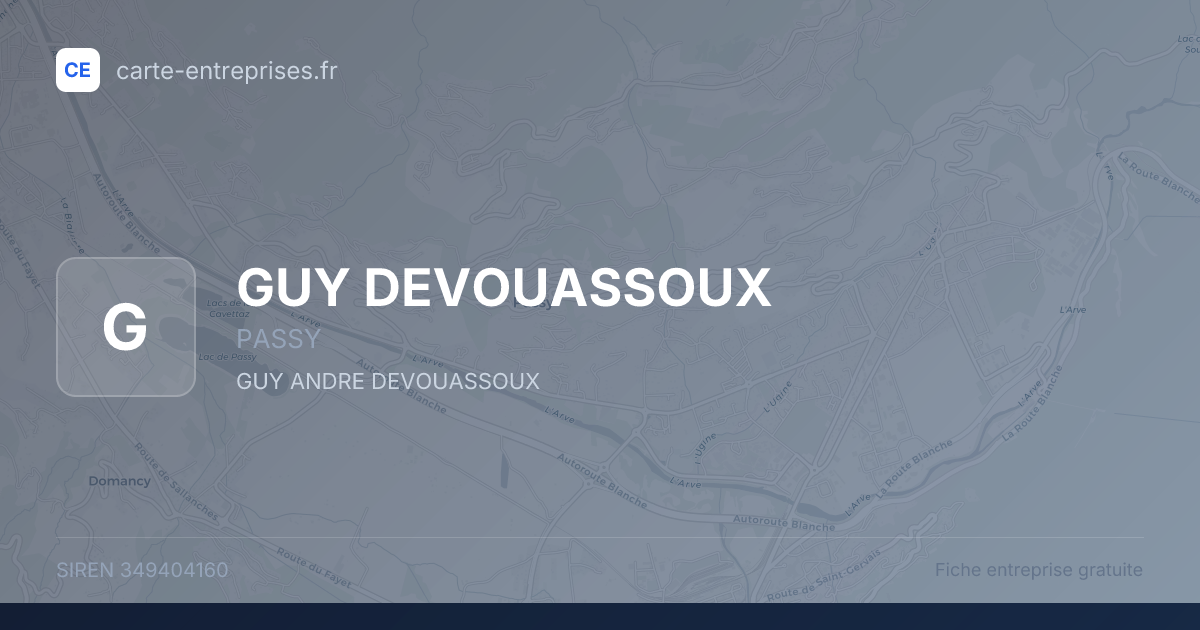 GUY DEVOUASSOUX — 349404160 — fiche entreprise