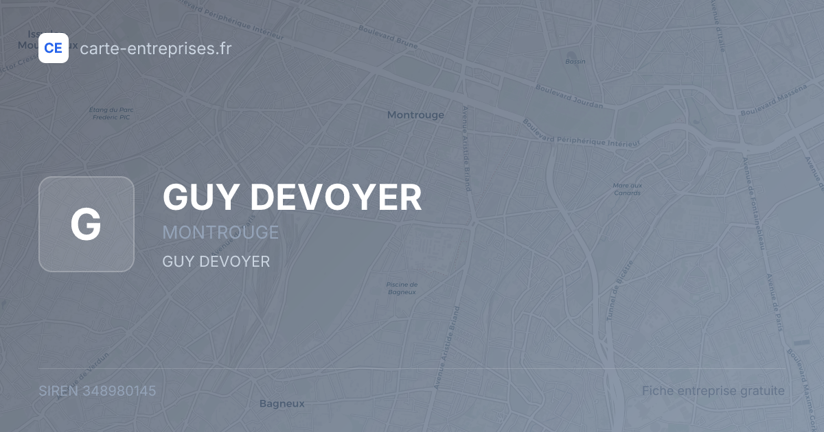 GUY DEVOYER — 348980145 — fiche entreprise
