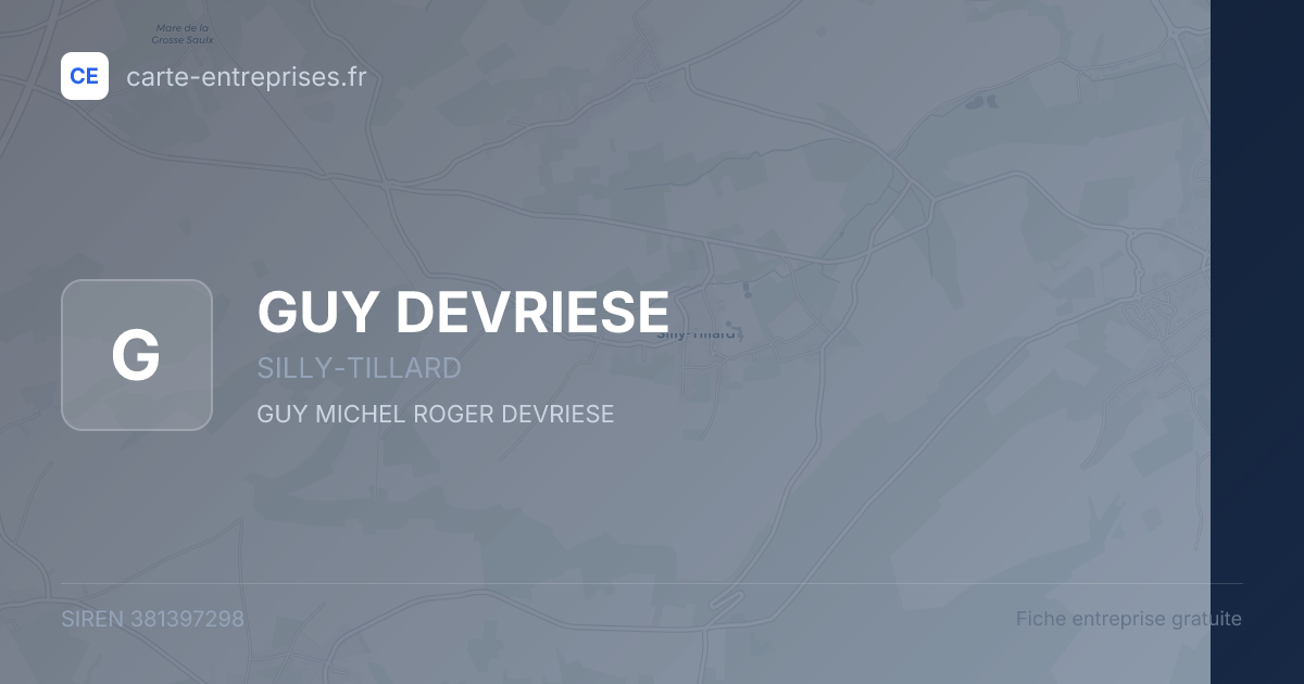 GUY DEVRIESE — 381397298 — fiche entreprise
