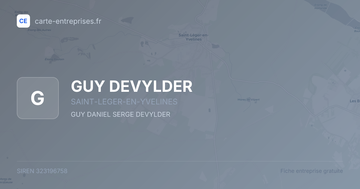 GUY DEVYLDER — 323196758 — fiche entreprise